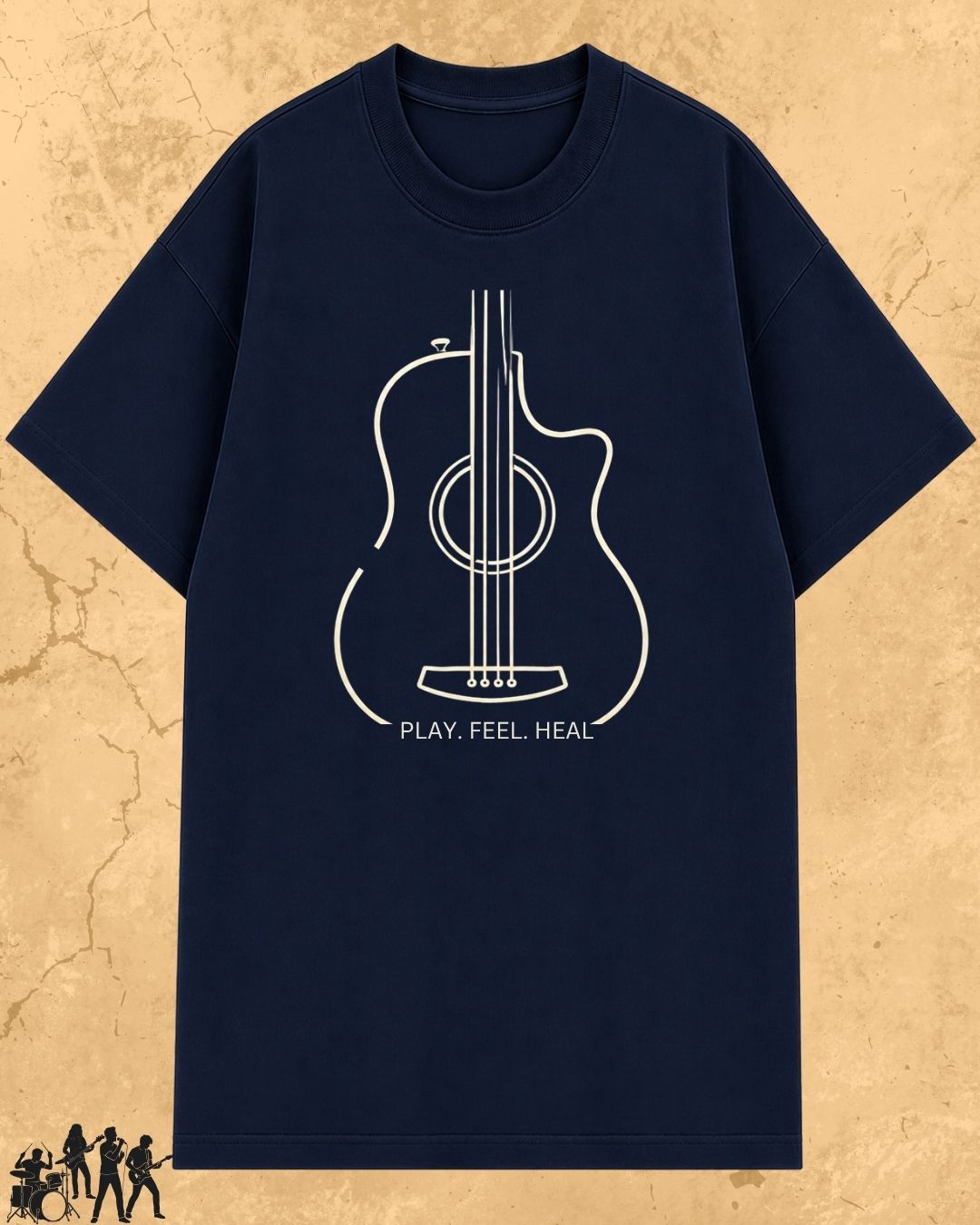 Minimal Guitar Music Cotton T-Shirt