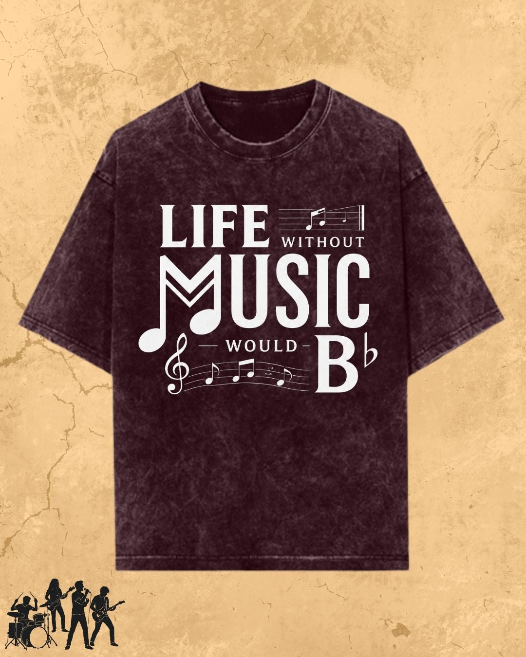 Life Without Music Would B Flat Cotton T-Shirt