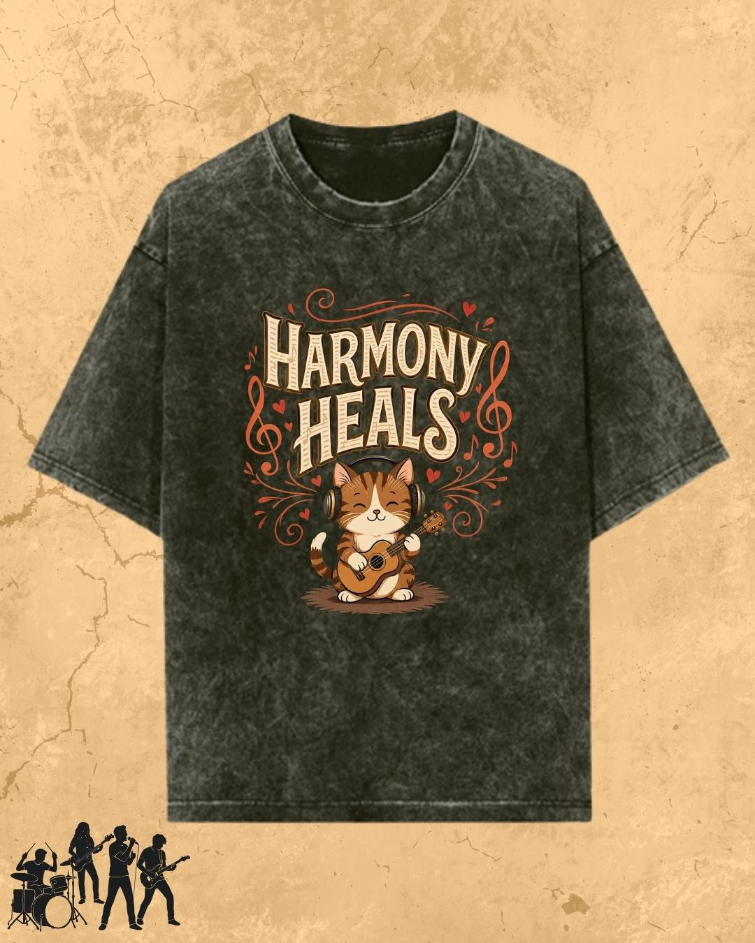 Purrfect Groove Cotton Tee