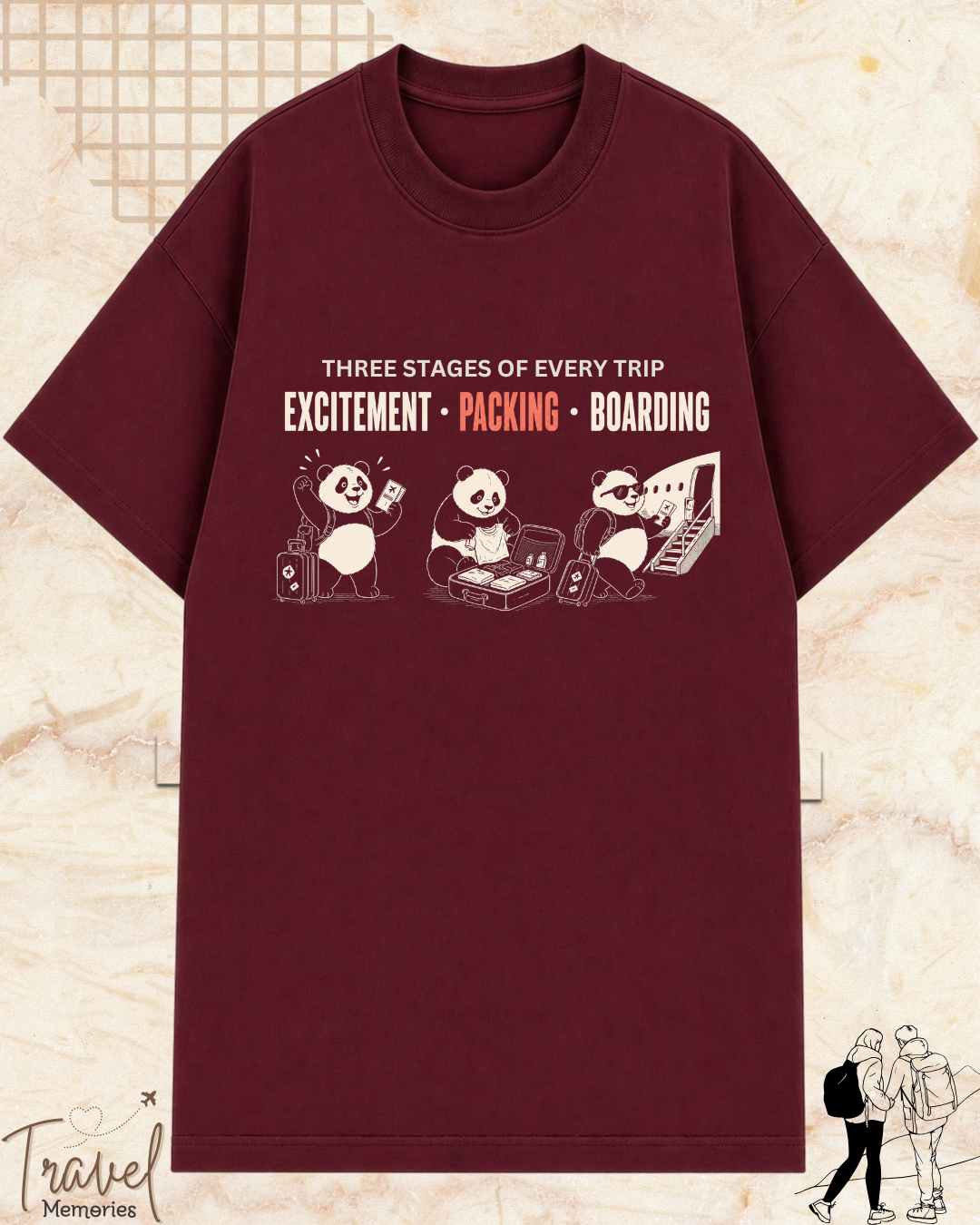 Three Stages of Every Trip Series 1 Travel Cotton Tshirt