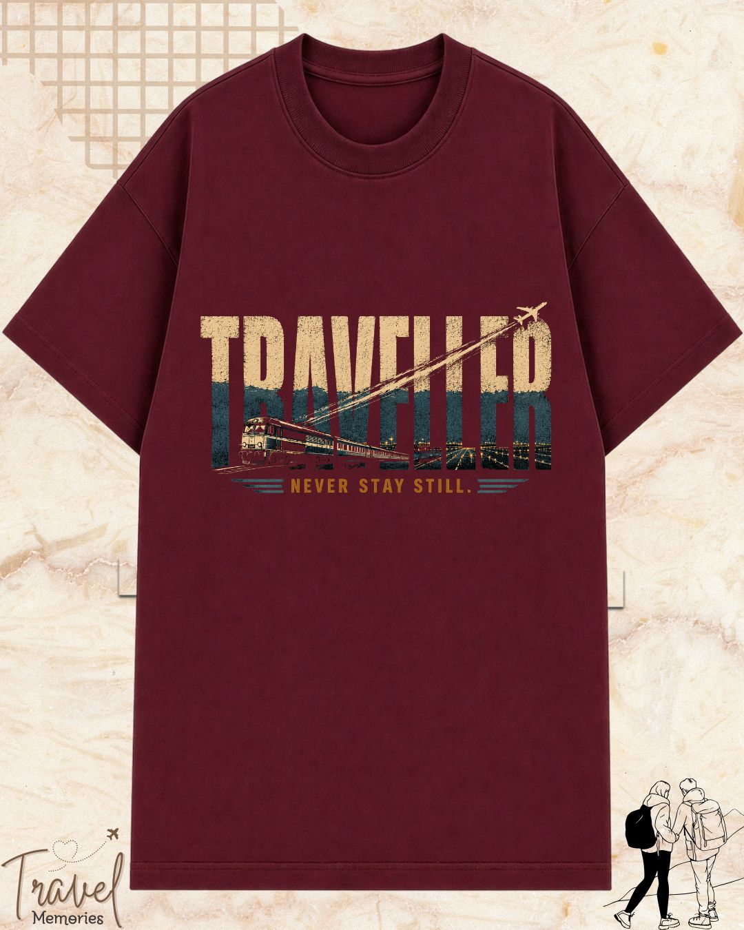 Vintage Travel Vibes Cotton Tshirt