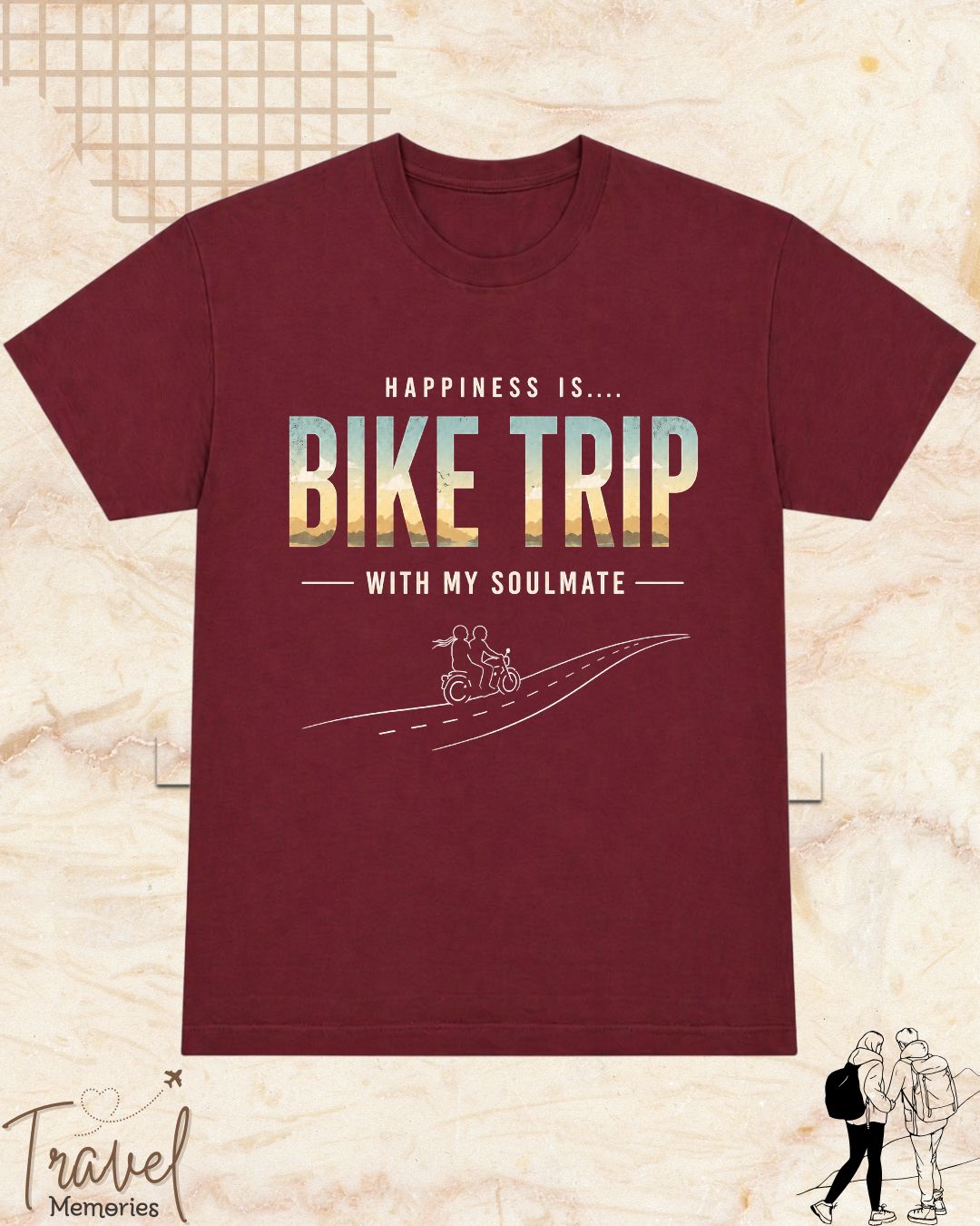 Happiness Is Travel Cotton Tshirt