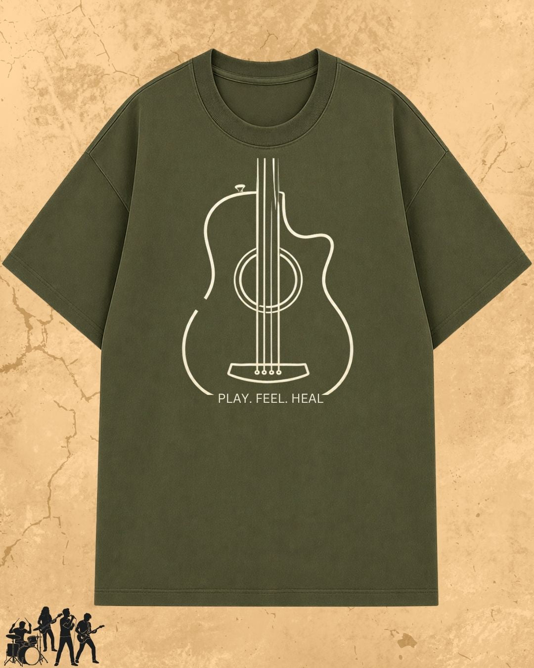 Minimal Guitar Music Cotton T-Shirt