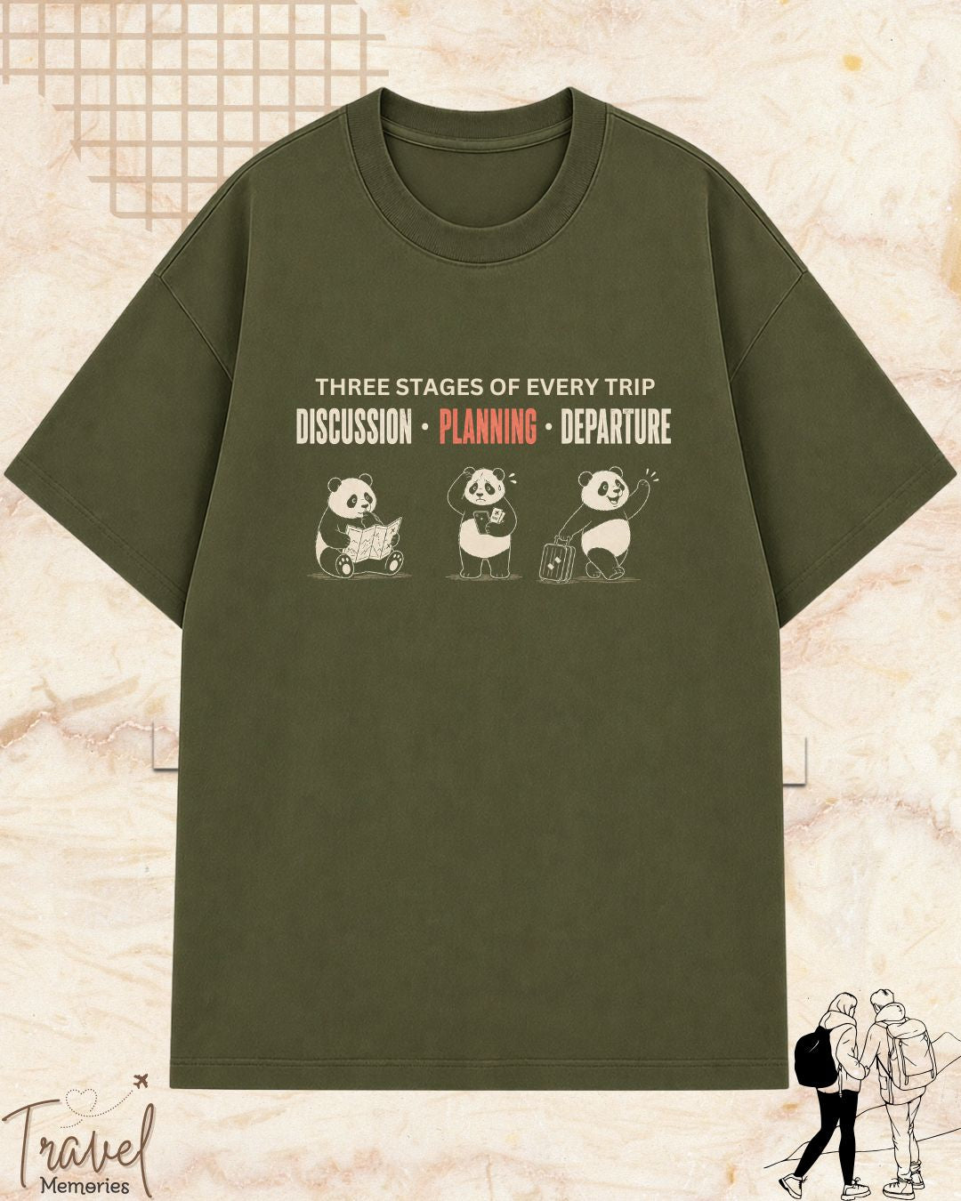 Three Stages of Every Trip Series 1 Travel Cotton Tshirt