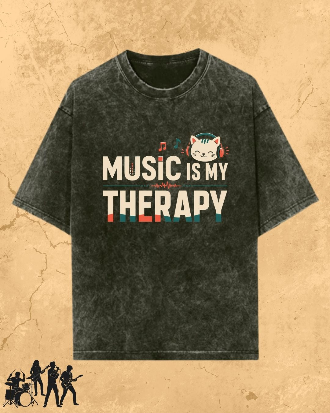 Purrfect Groove Cotton Tee