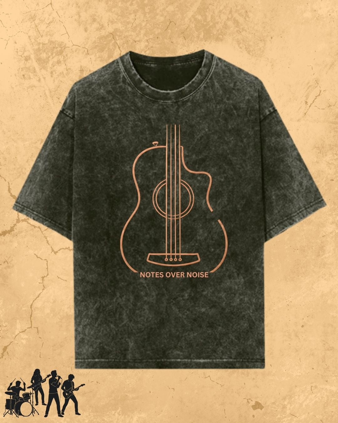 Minimal Guitar Music Cotton T-Shirt