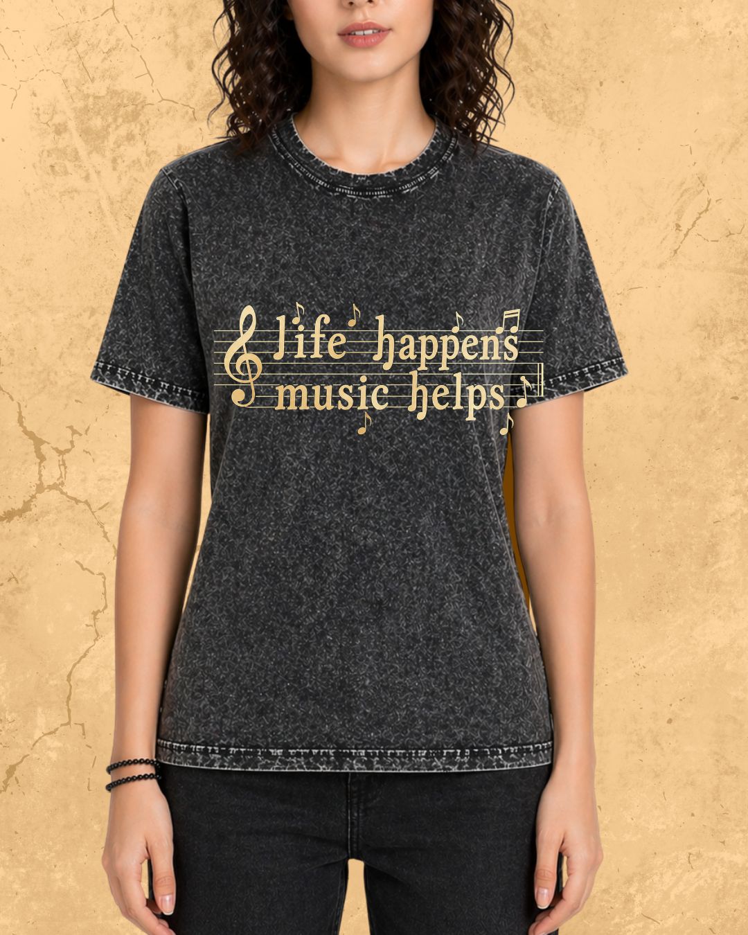 Life Happens Music Helps Cotton Tshirt