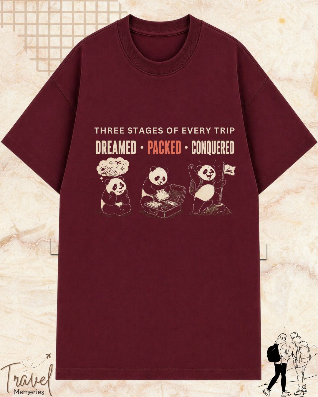 Three Stages of Every Trip Series 2 Travel Cotton Tshirt