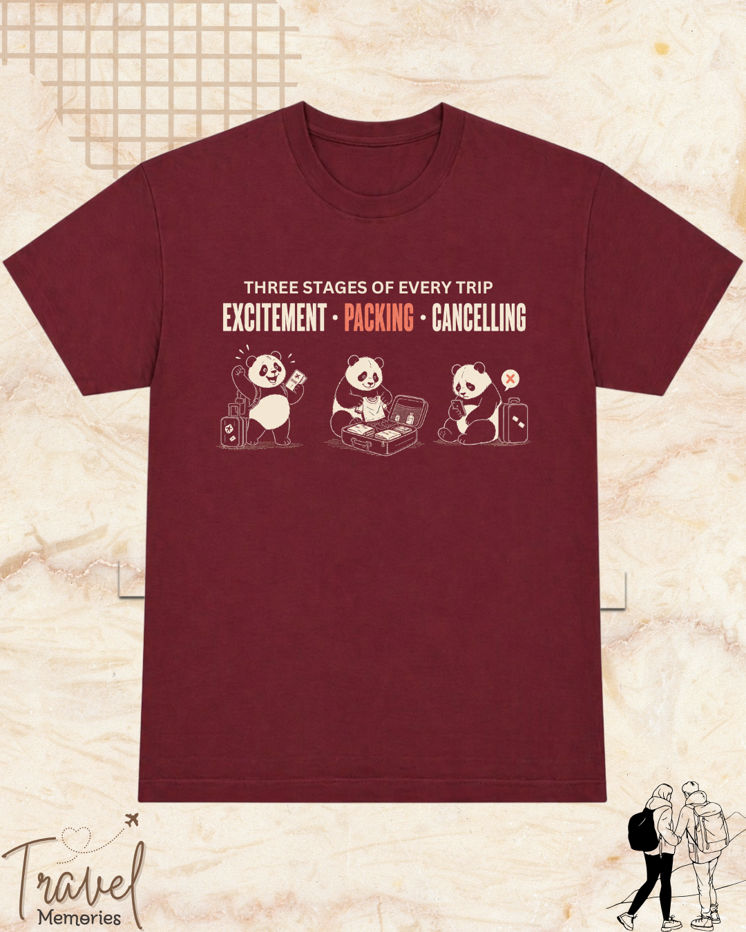 Three Stages of Every Trip Series 1 Travel Cotton Tshirt