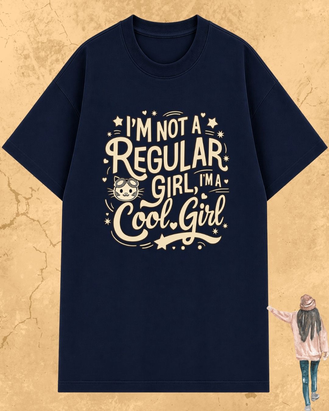 Cool Meow Girl Vibes Cotton Tee