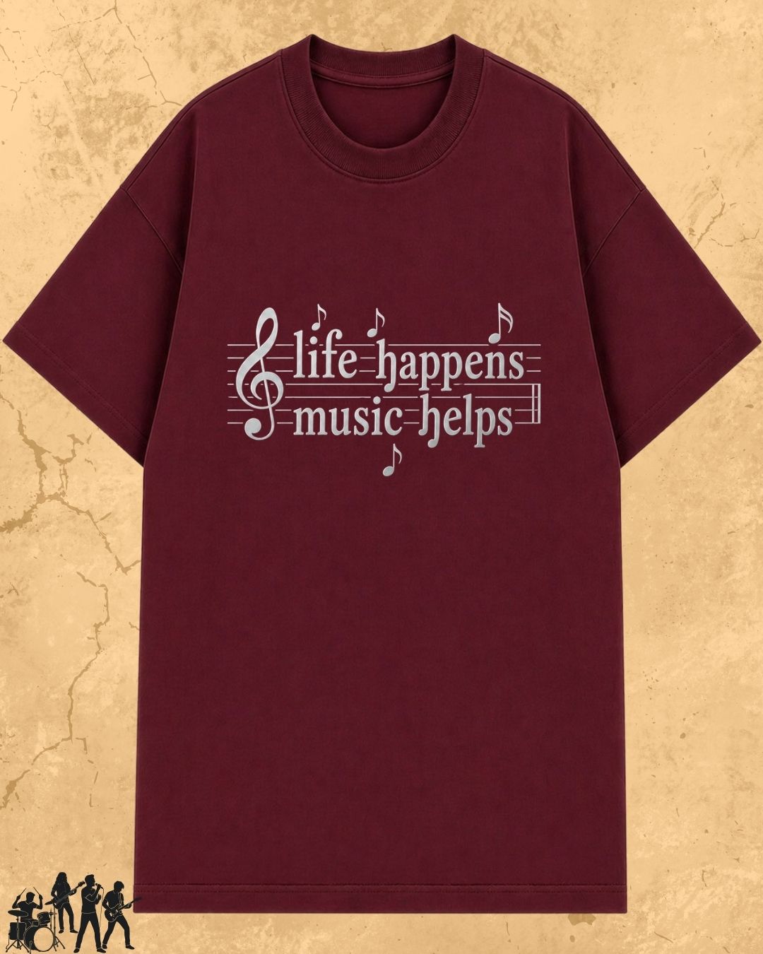 Life Happens Music Helps Cotton Tshirt