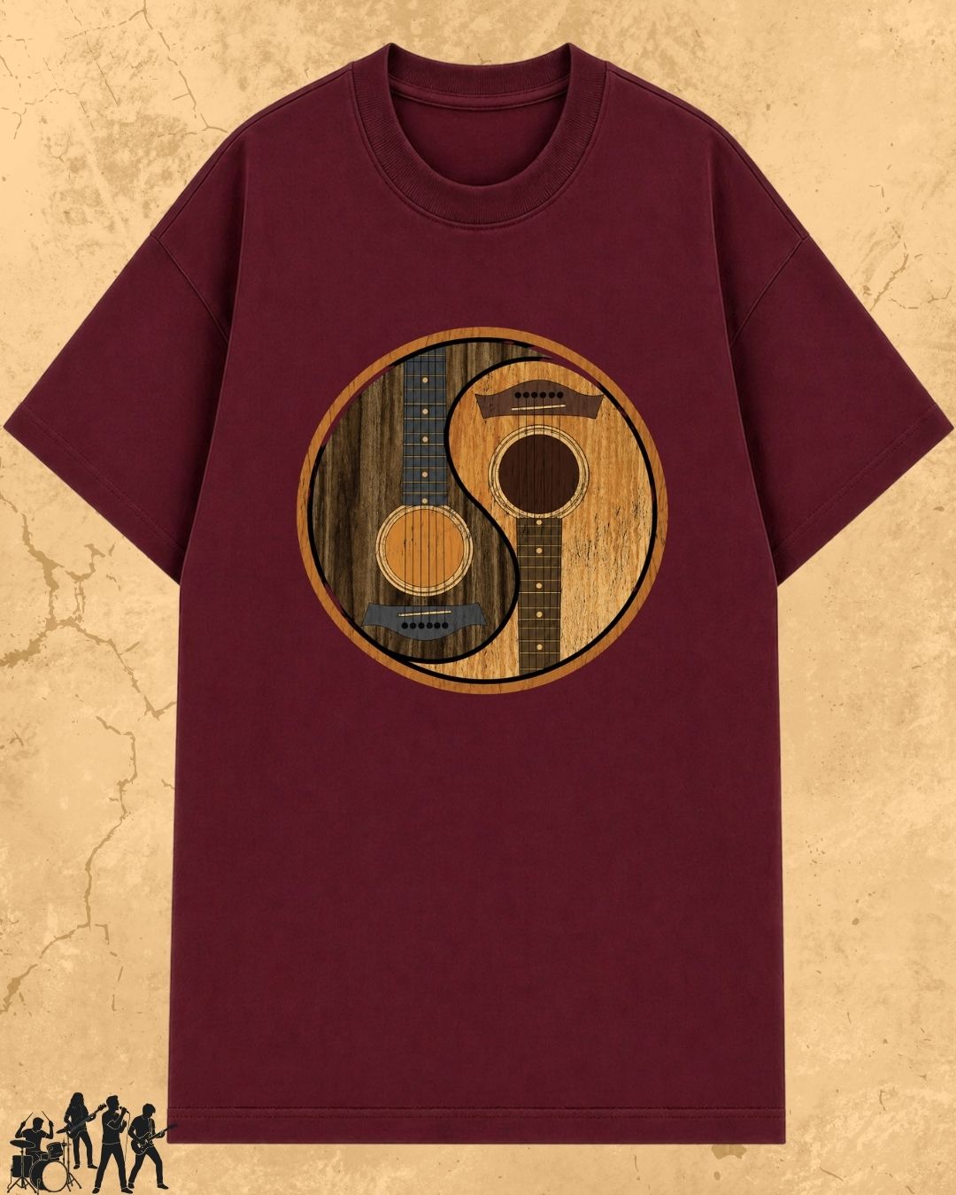 Yin Yang Guitar Cotton Tshirt