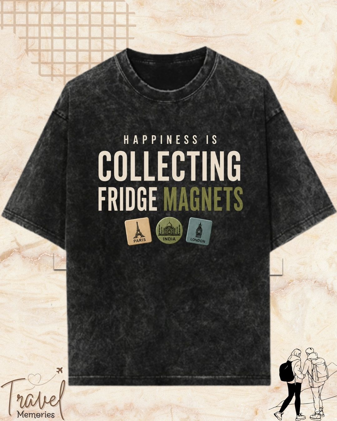 Happiness Is Travel Cotton Tshirt