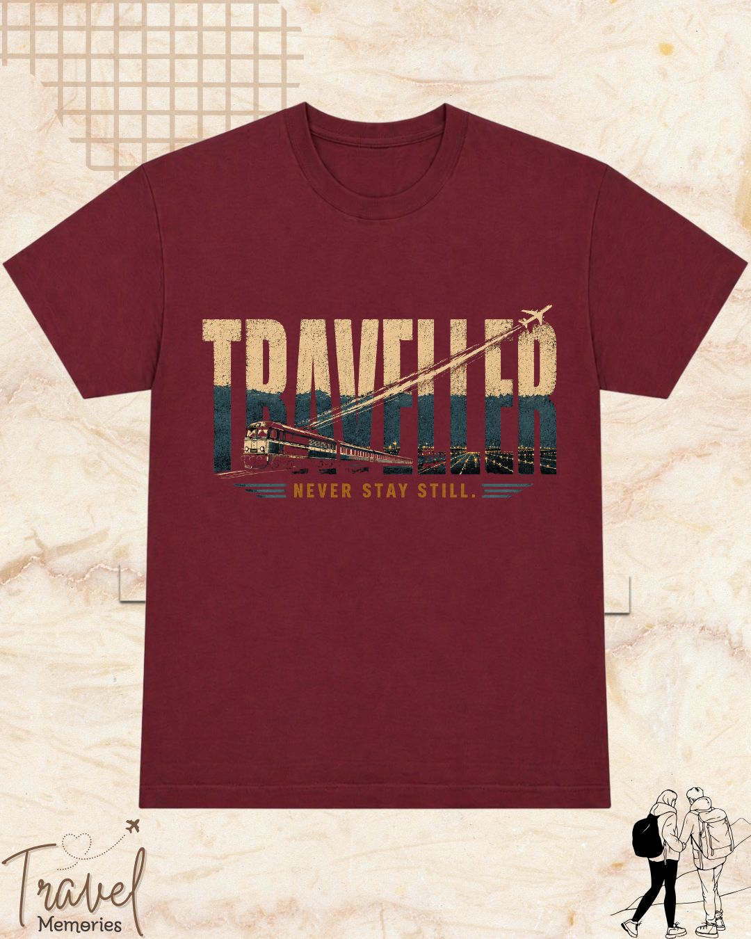 Vintage Travel Vibes Cotton Tshirt