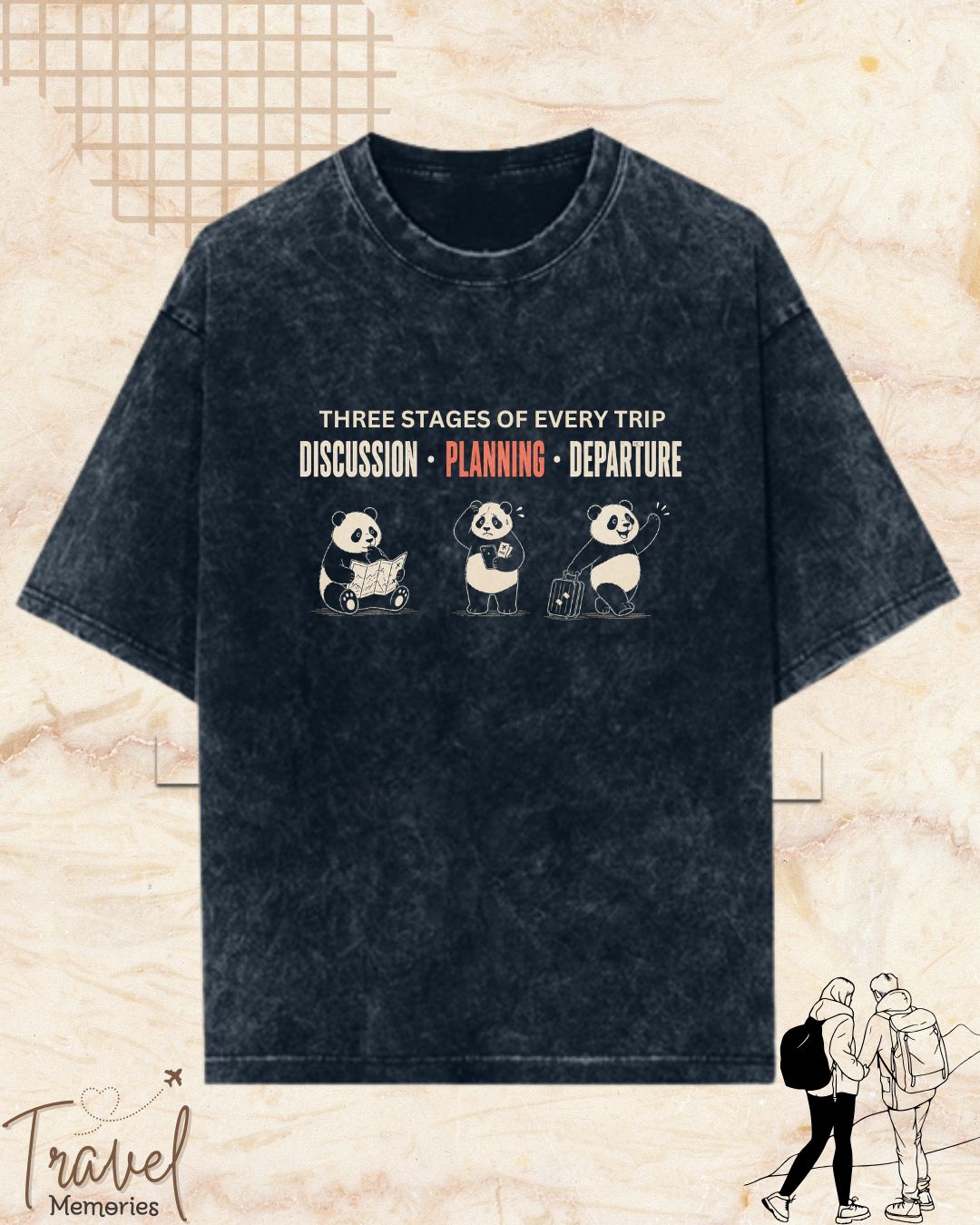 Three Stages of Every Trip Series 1 Travel Cotton Tshirt