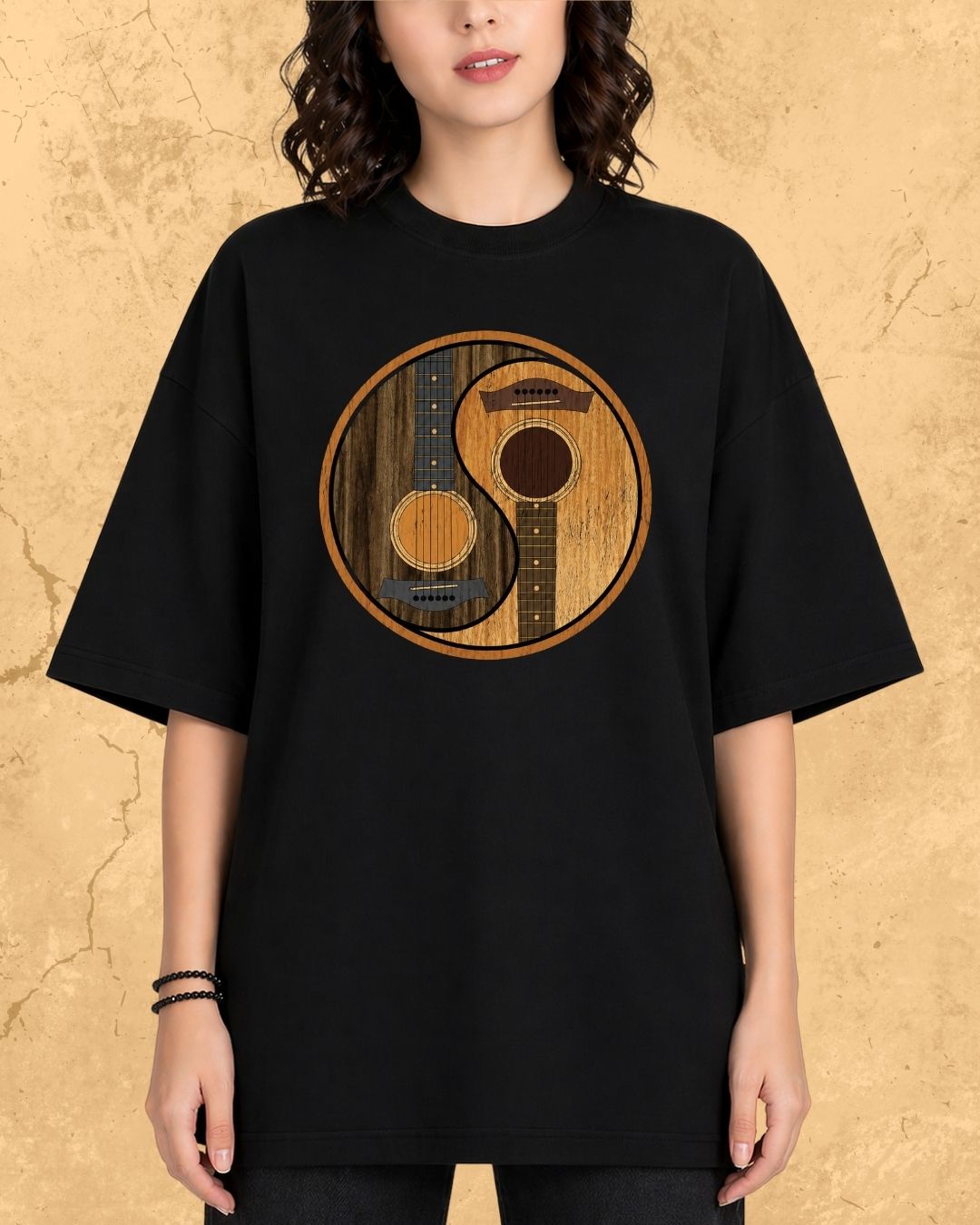 Yin Yang Guitar Cotton Tshirt