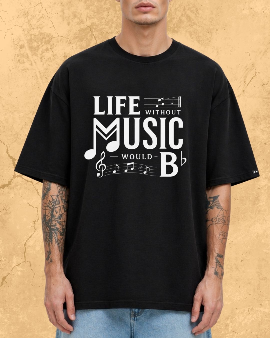 Life Without Music Would B Flat Cotton T-Shirt