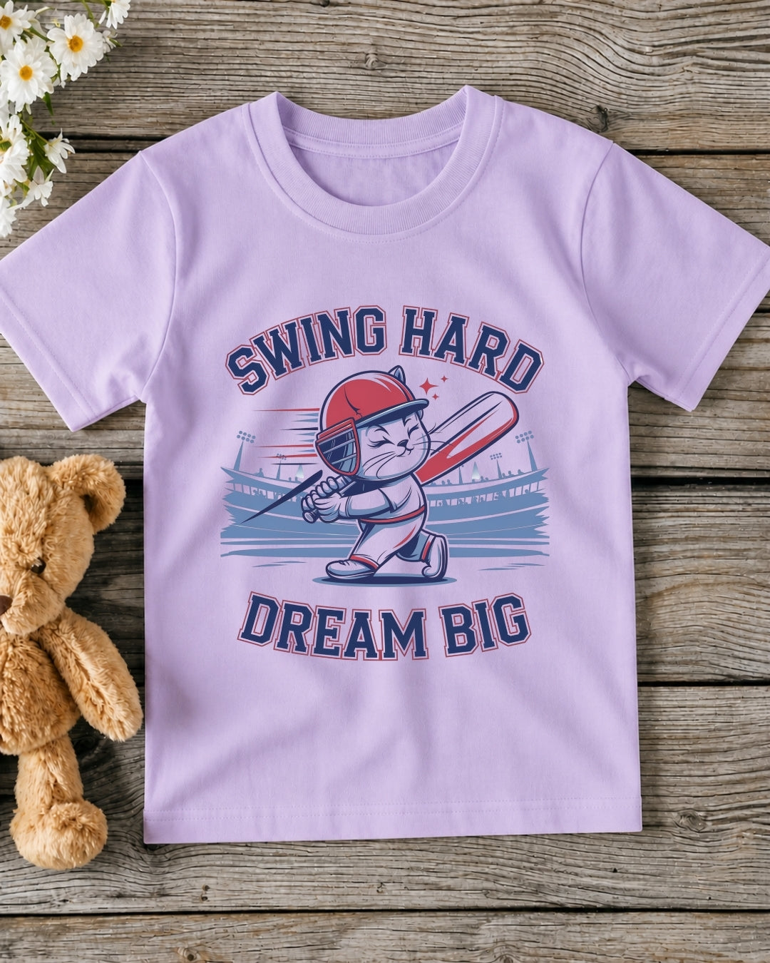 Swing Hard Dream Big Kid Cotton Tshirt