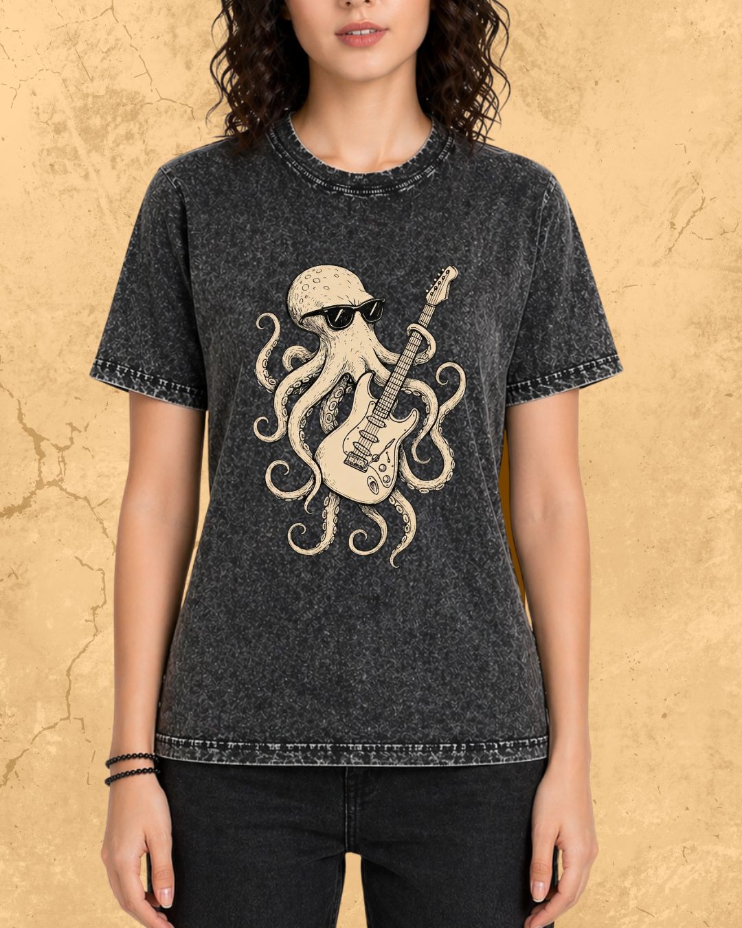 Octopus Guitar Rock Cotton Tshirt