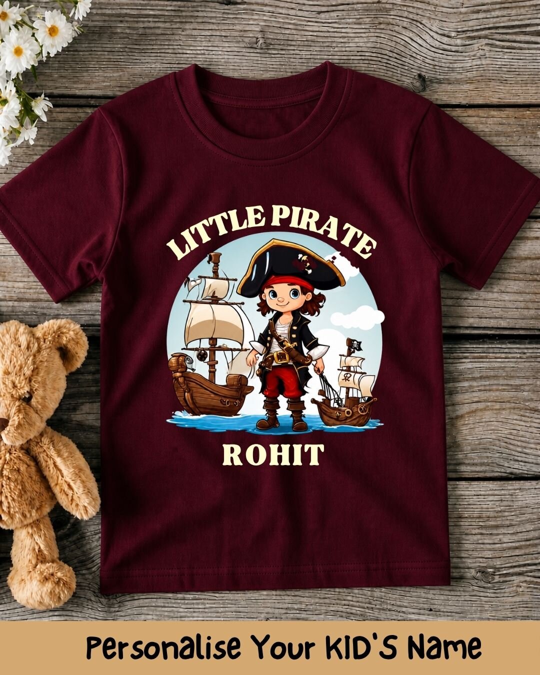 Karate & Pirate Theme Custom Kid Cotton Tee