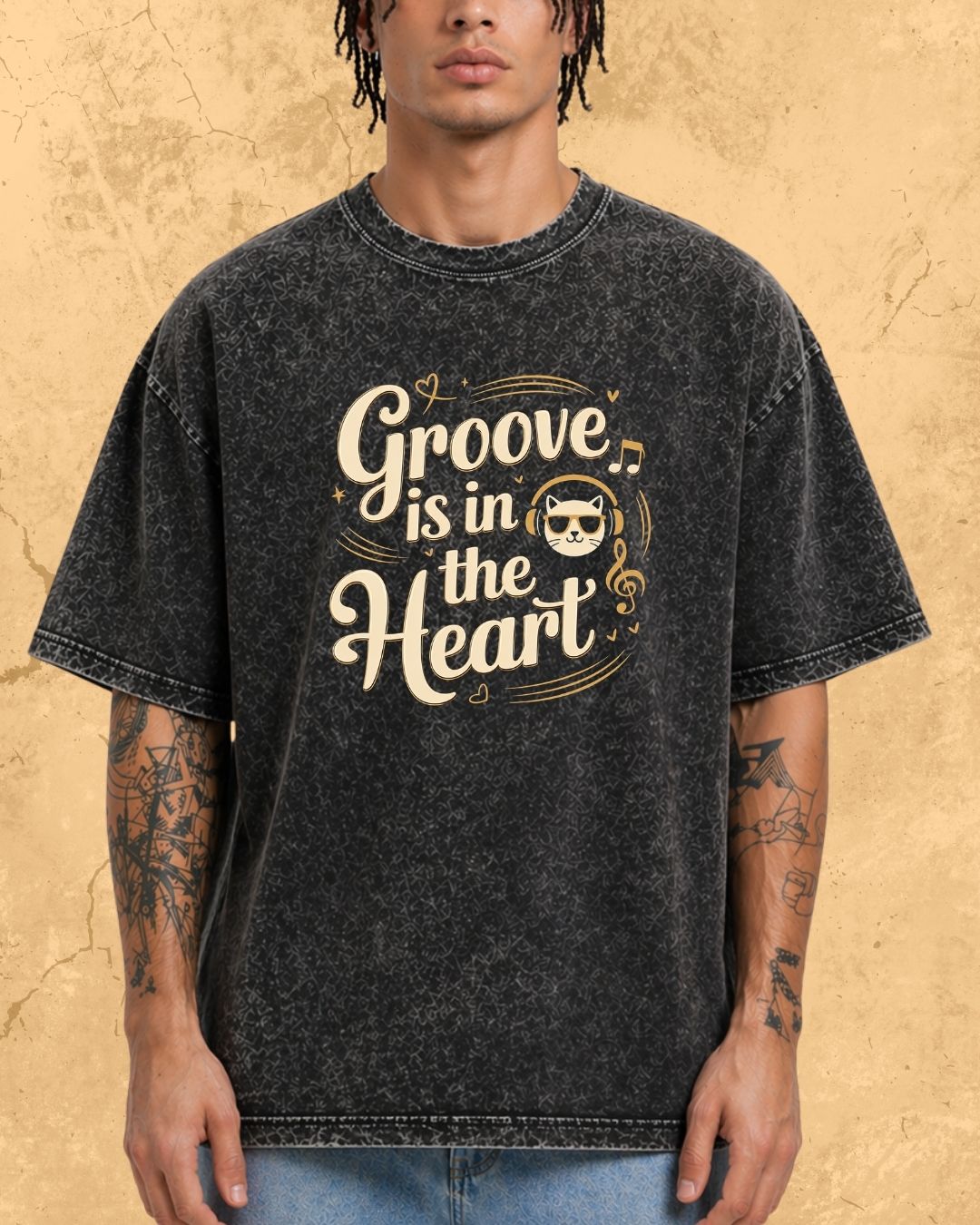 Purrfect Groove Cotton Tee
