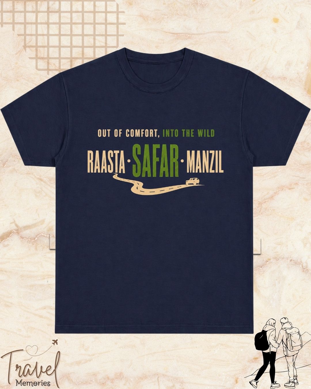 Raasta Safar Manzil Travel Cotton Tshirt