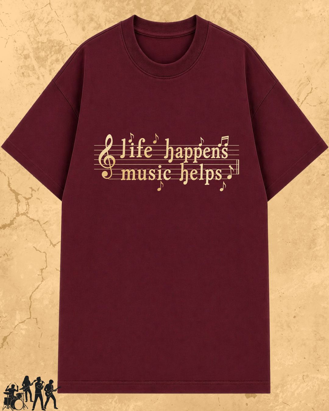 Life Happens Music Helps Cotton Tshirt