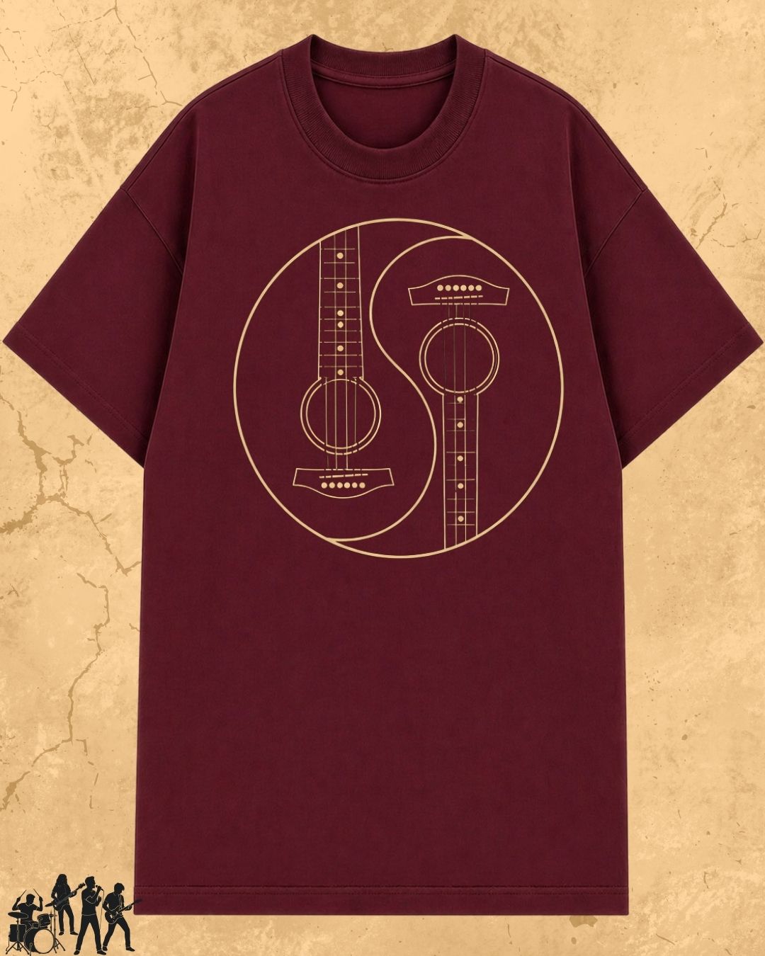 Yin Yang Guitar Cotton Tshirt