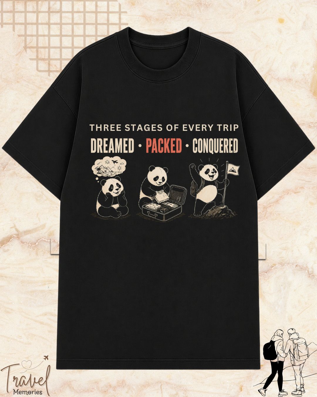Three Stages of Every Trip Series 2 Travel Cotton Tshirt