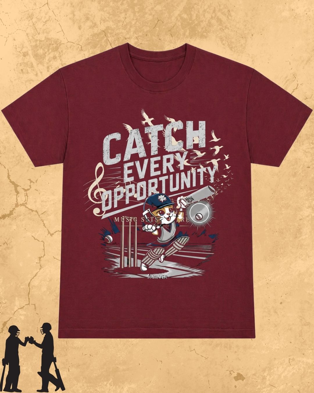 Meow Cricket Champion Cotton Tee
