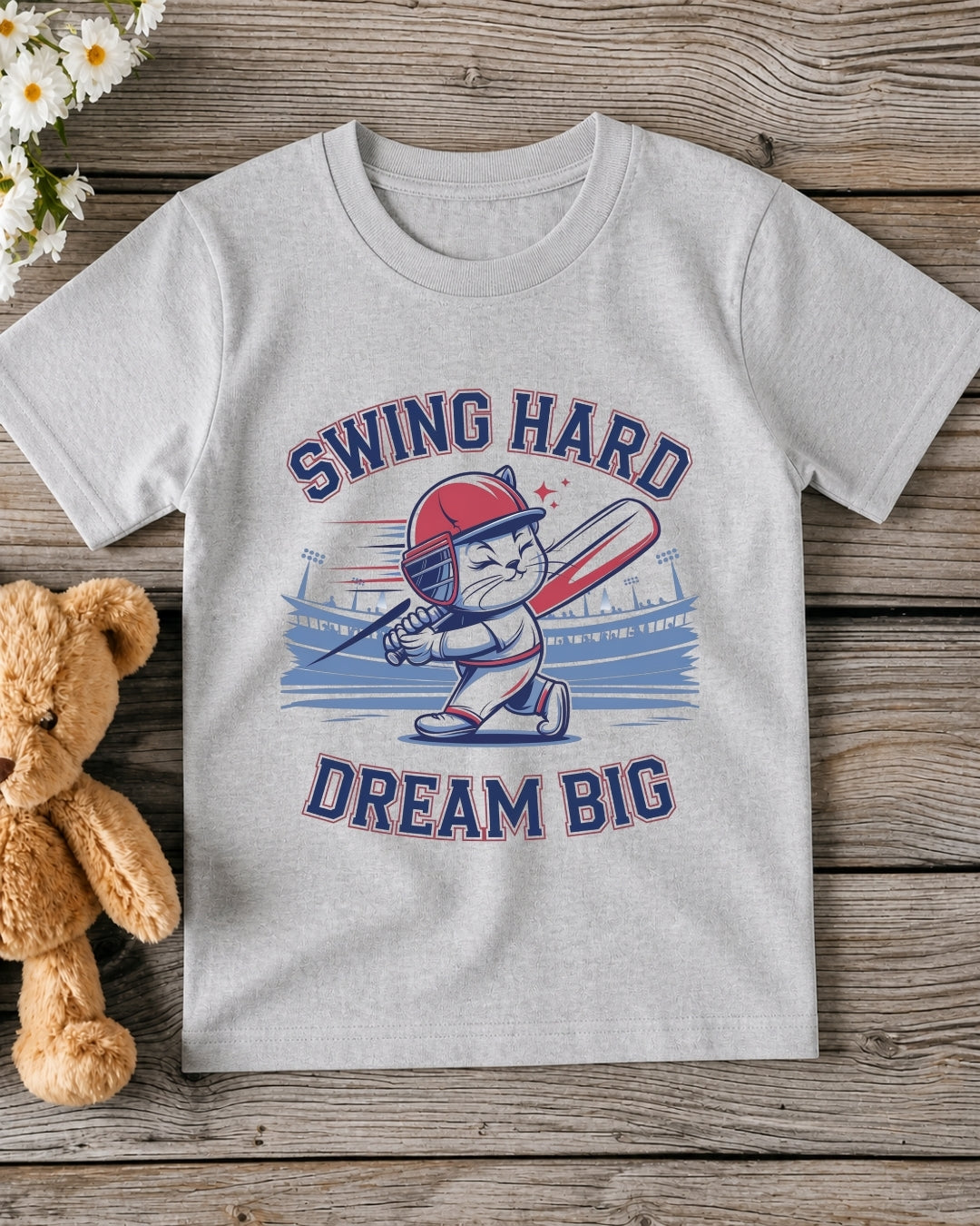 Swing Hard Dream Big Kid Cotton Tshirt