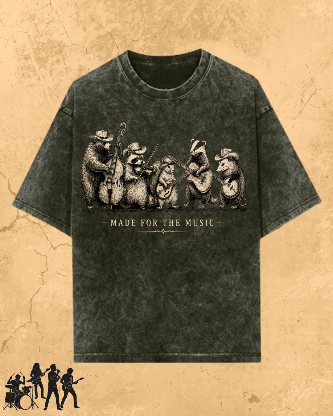 Folk Band Animals Music T-Shirt