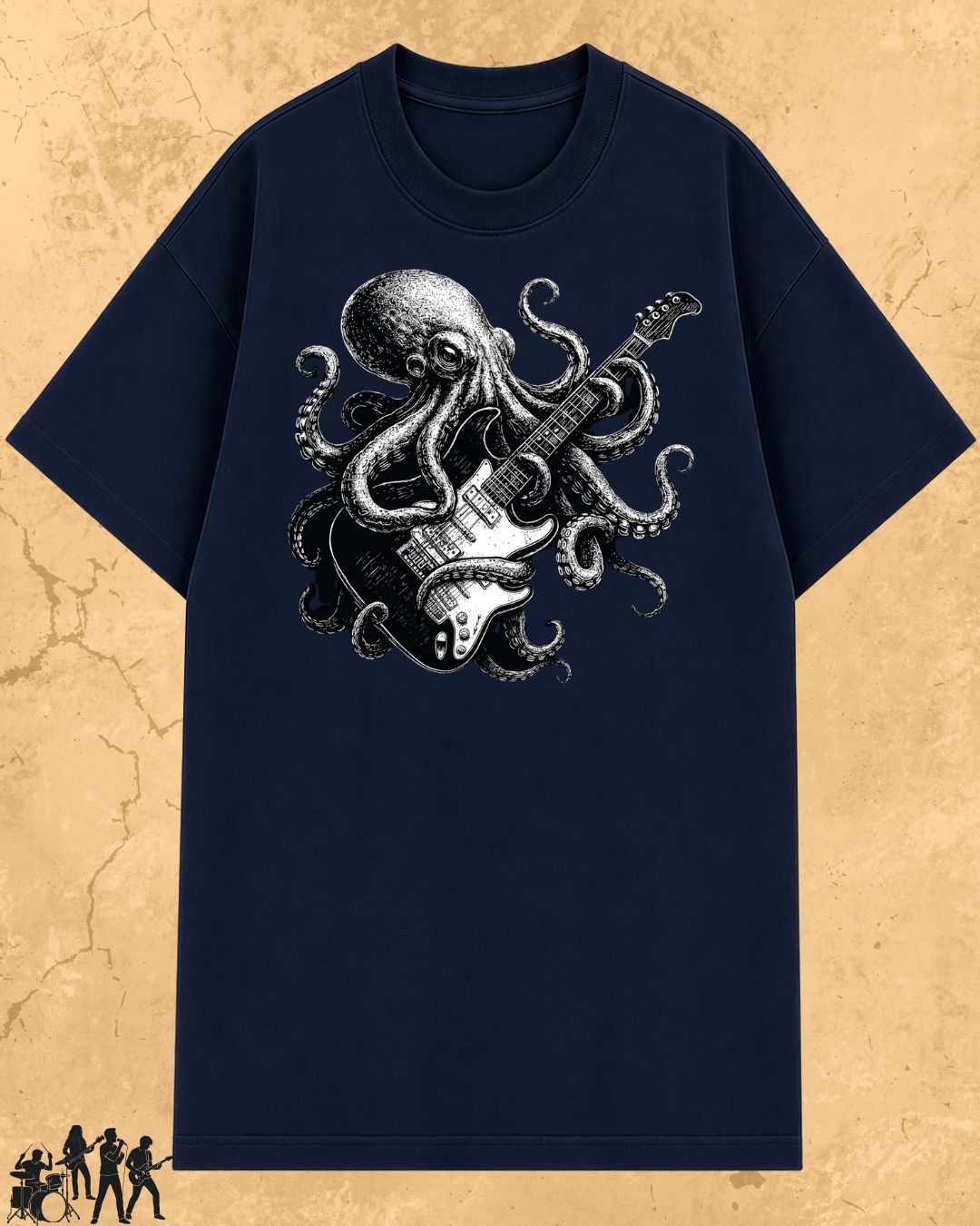 Octopus Guitar Rock Cotton Tshirt