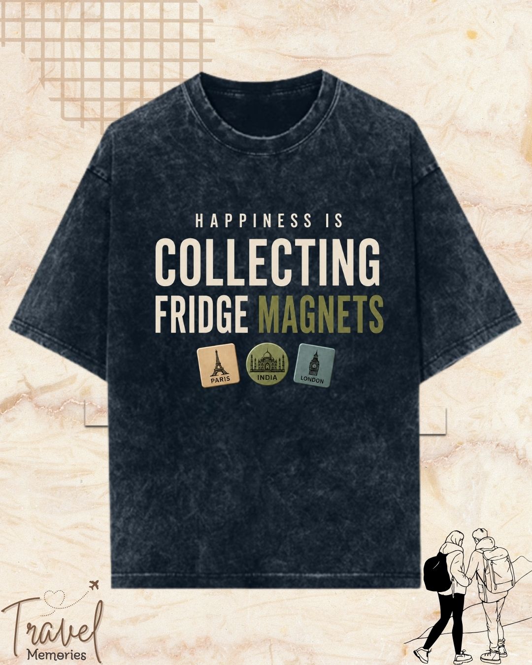 Happiness Is Travel Cotton Tshirt