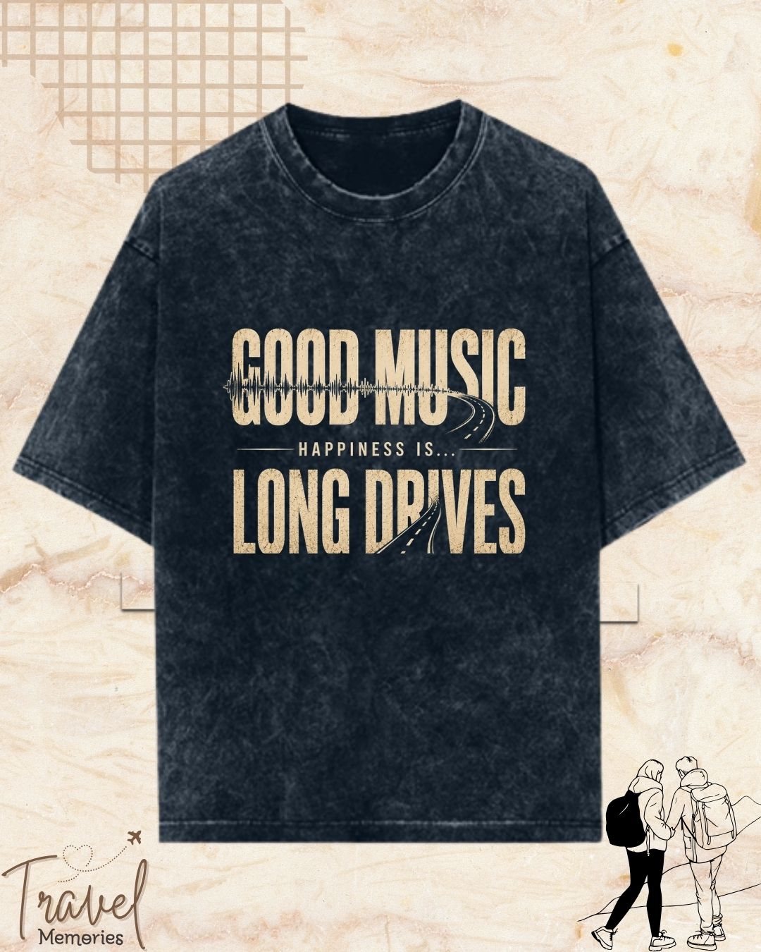 Happiness Is Travel Cotton Tshirt