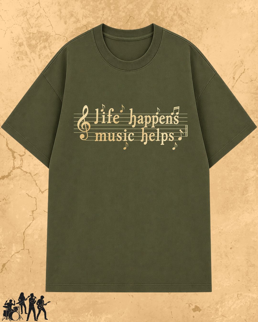 Life Happens Music Helps Cotton Tshirt
