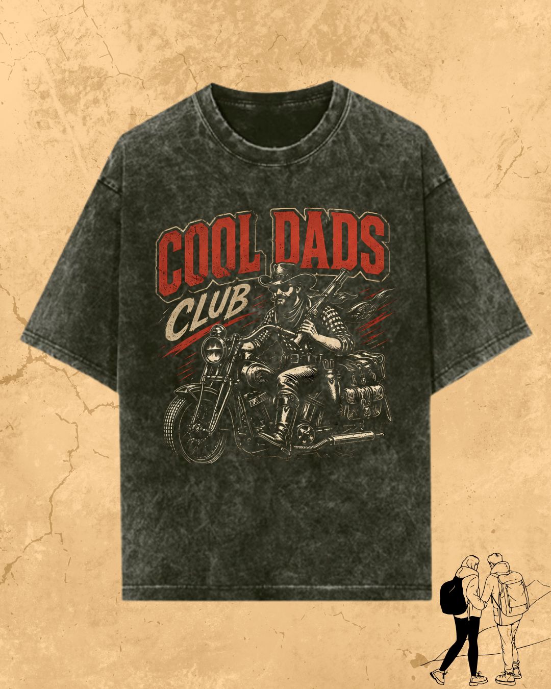 Vintage Cool Dad's Motorcycle Cotton Tshirt