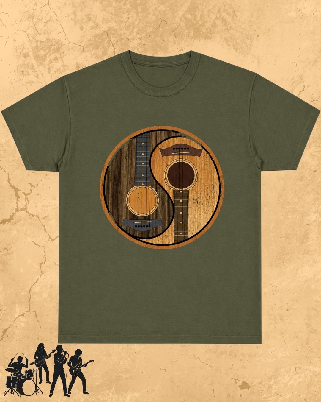 Yin Yang Guitar Cotton Tshirt