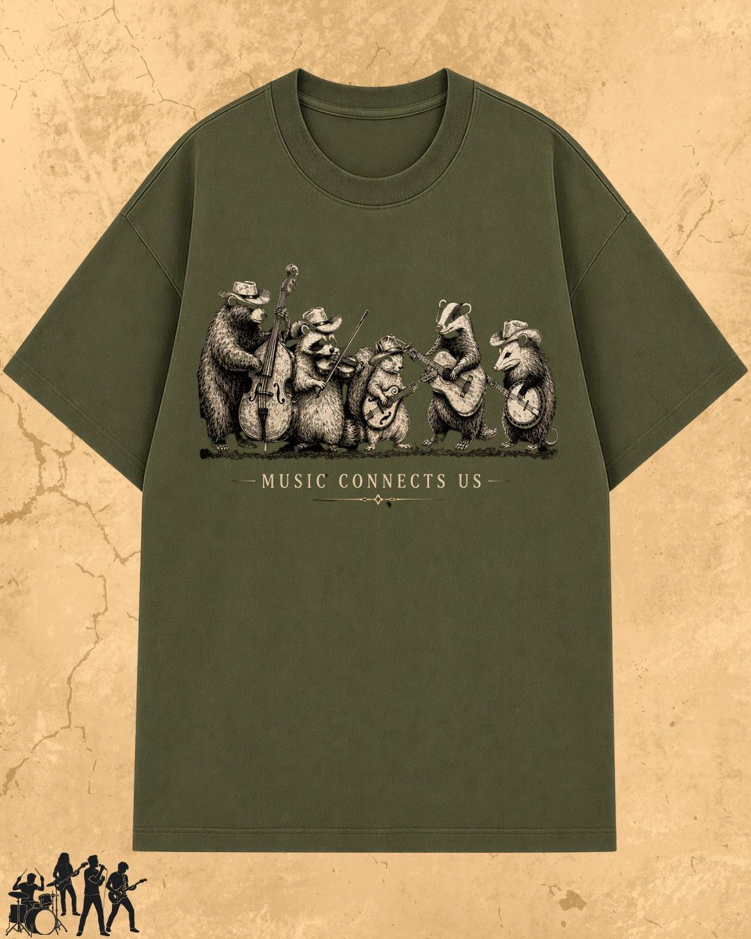 Folk Band Animals Music T-Shirt