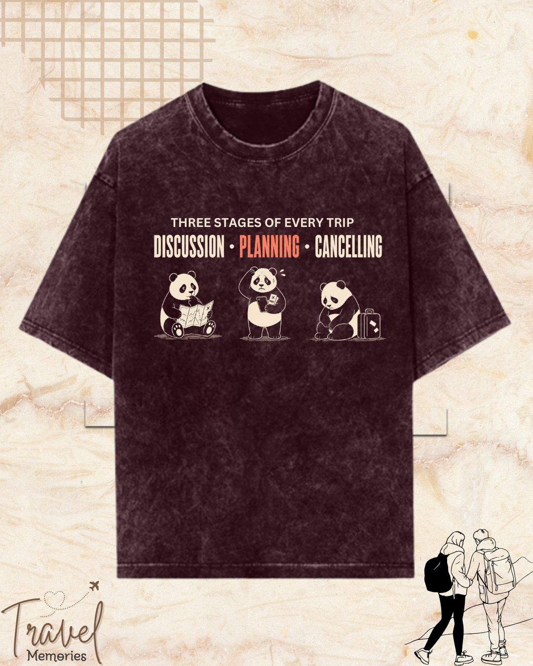 Three Stages of Every Trip Series 1 Travel Cotton Tshirt