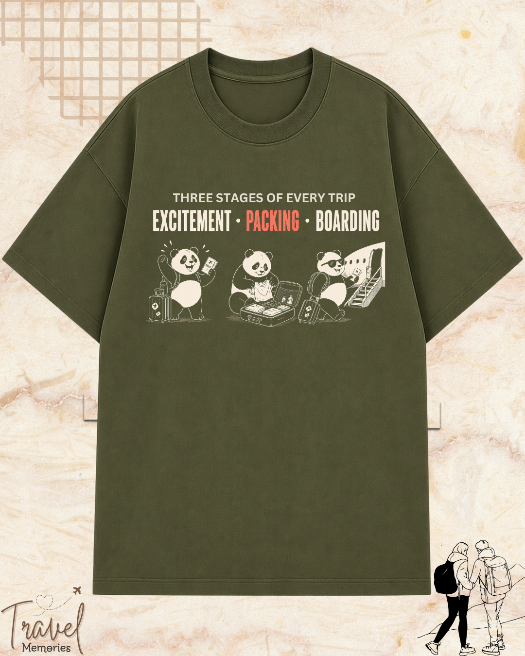 Three Stages of Every Trip Series 1 Travel Cotton Tshirt