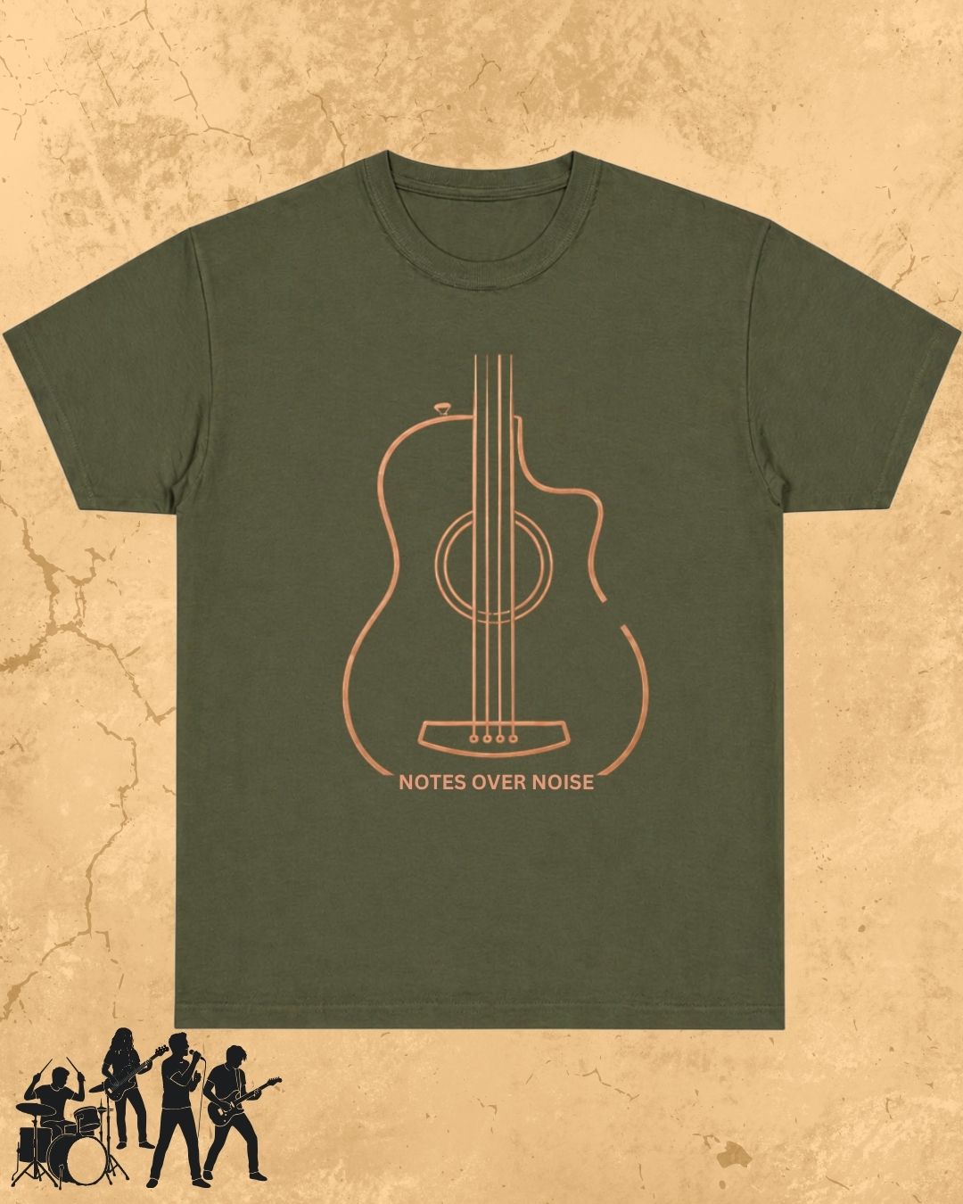 Minimal Guitar Music Cotton T-Shirt