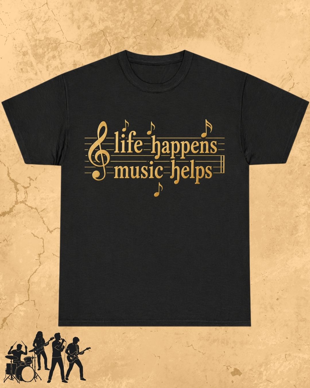 Life Happens Music Helps Cotton Tshirt