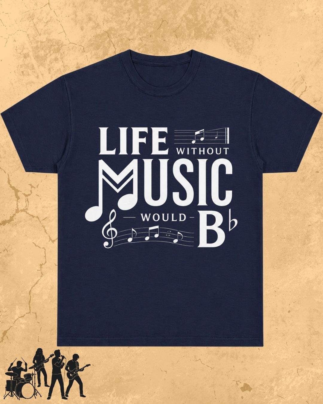 Life Without Music Would B Flat Cotton T-Shirt