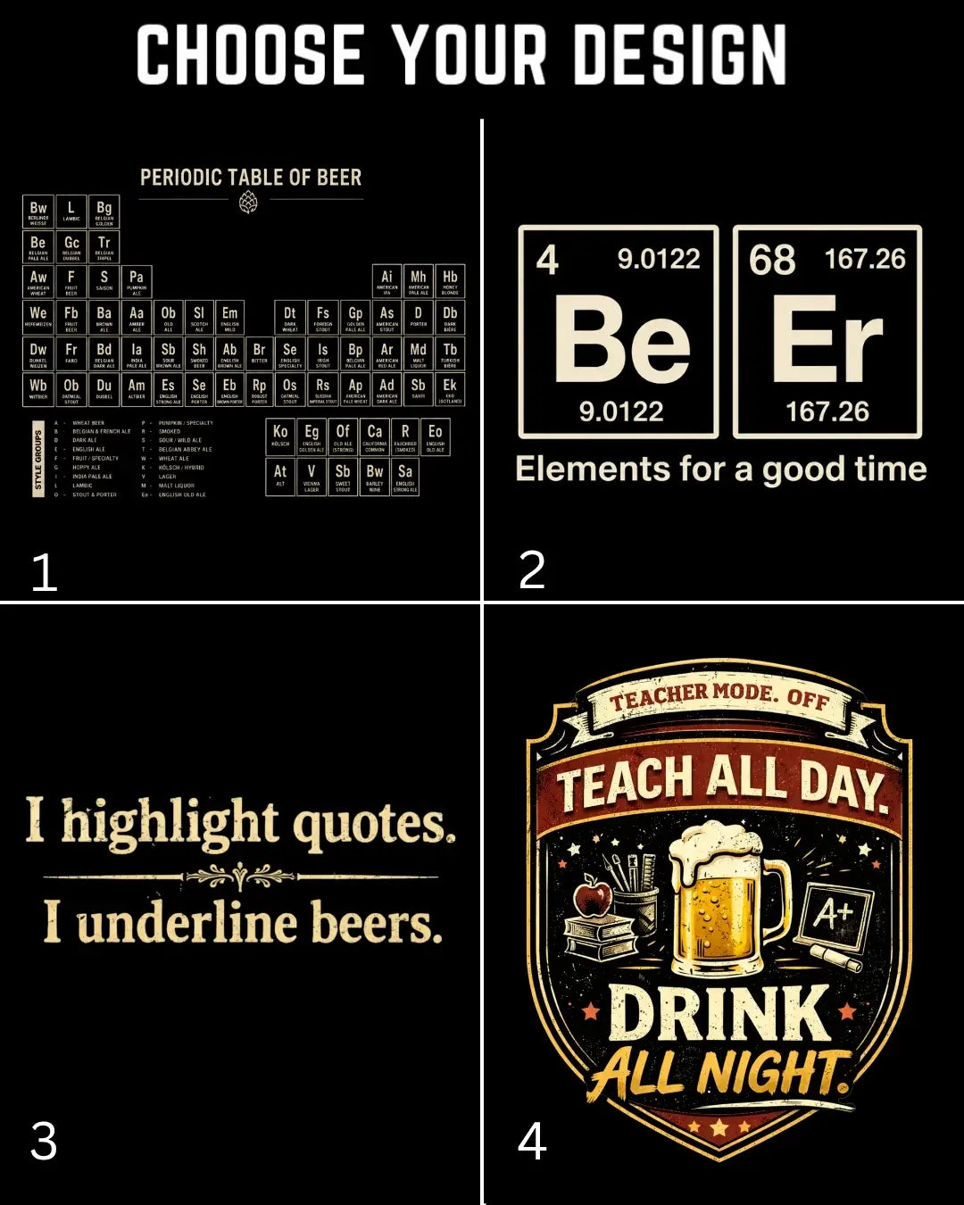 Beer Chemistry Pun Cotton Tshirt