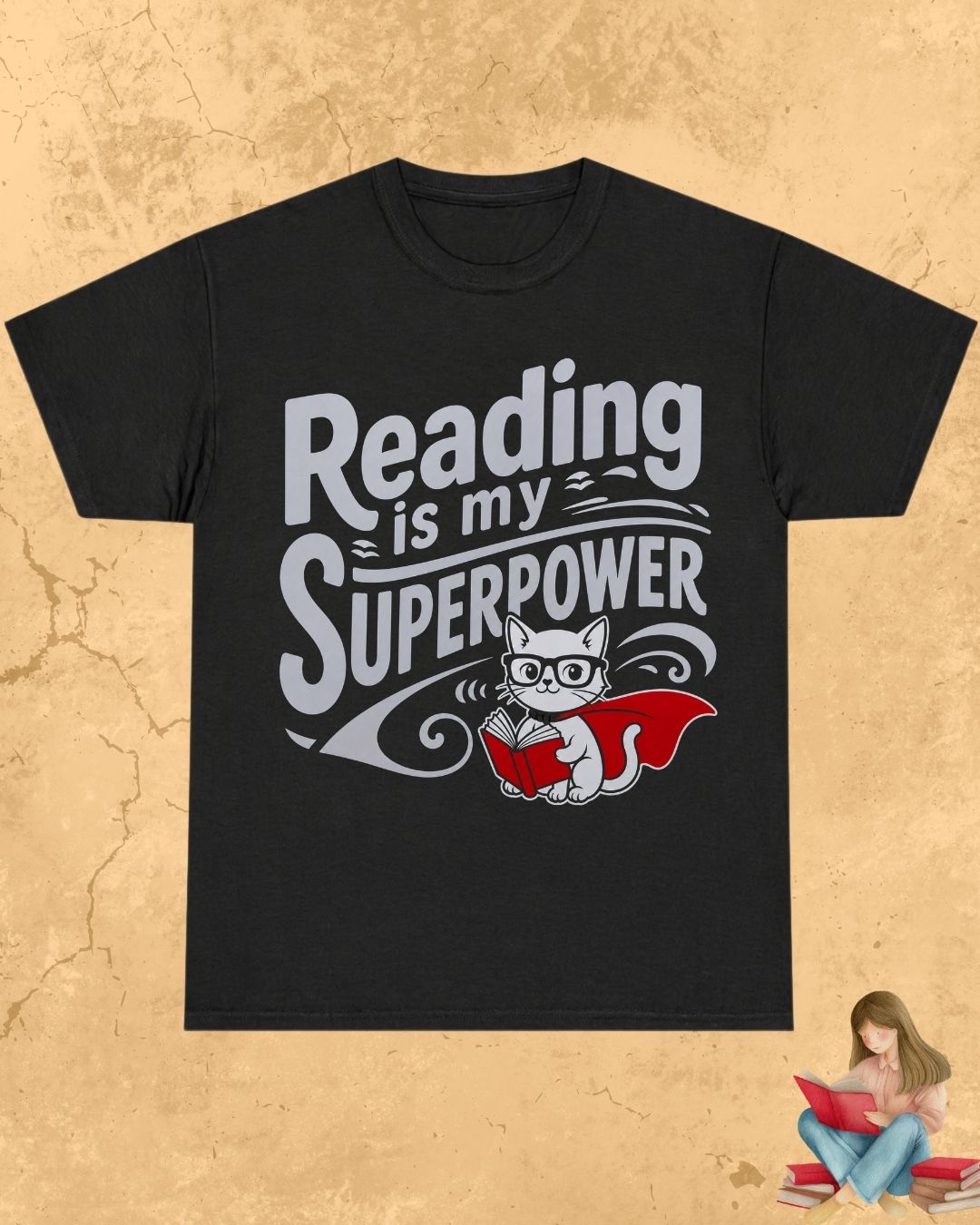Purrfect Reader Cotton Tshirt