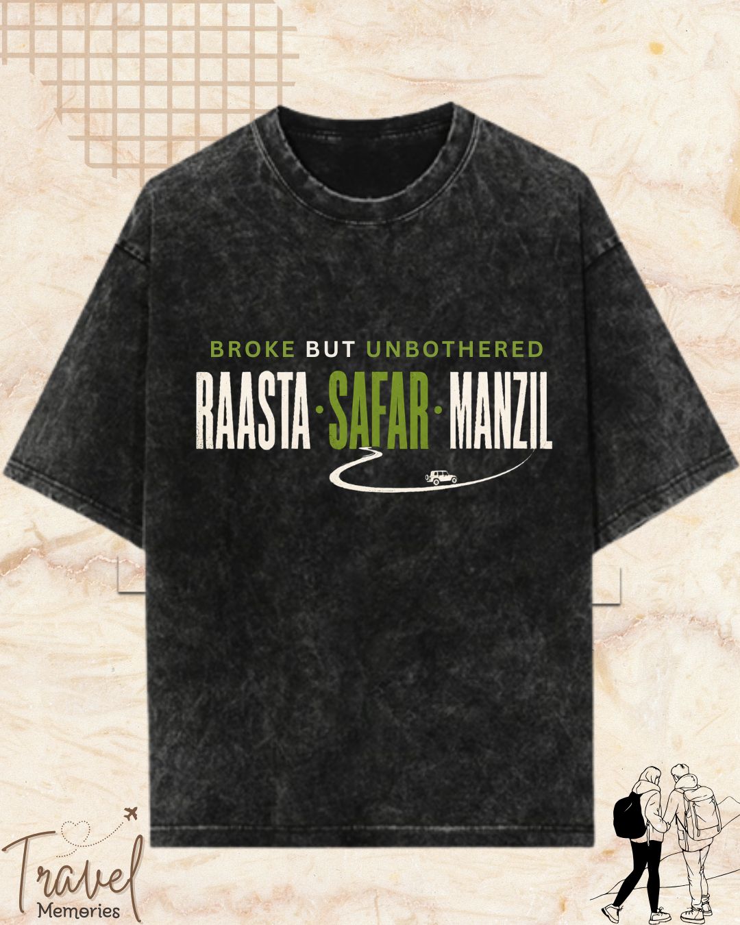 Raasta Safar Manzil Travel Cotton Tshirt
