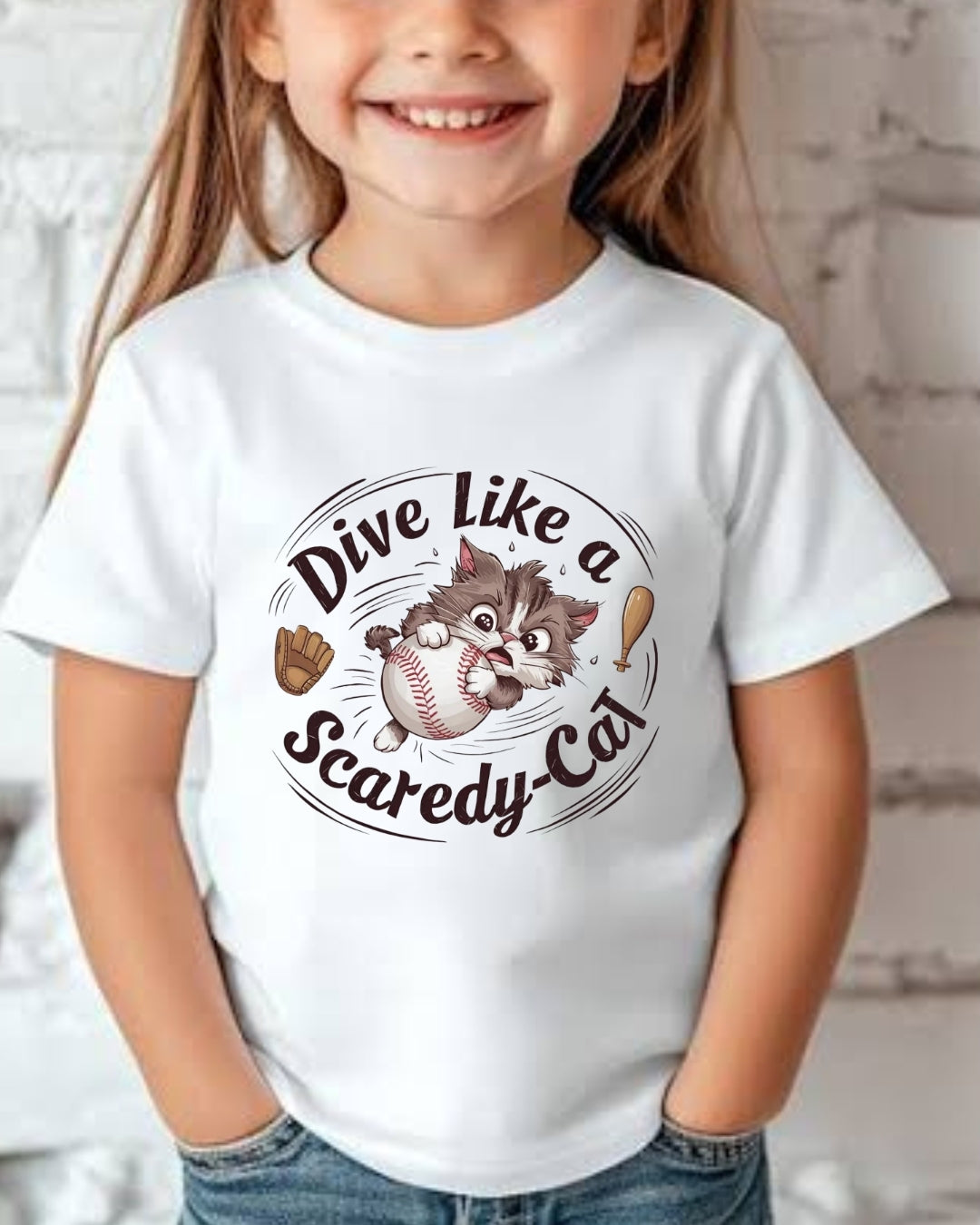 Drive Like Scaredy Cat kid Cotton Tshirt