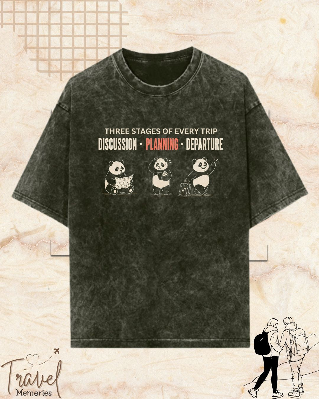 Three Stages of Every Trip Series 1 Travel Cotton Tshirt