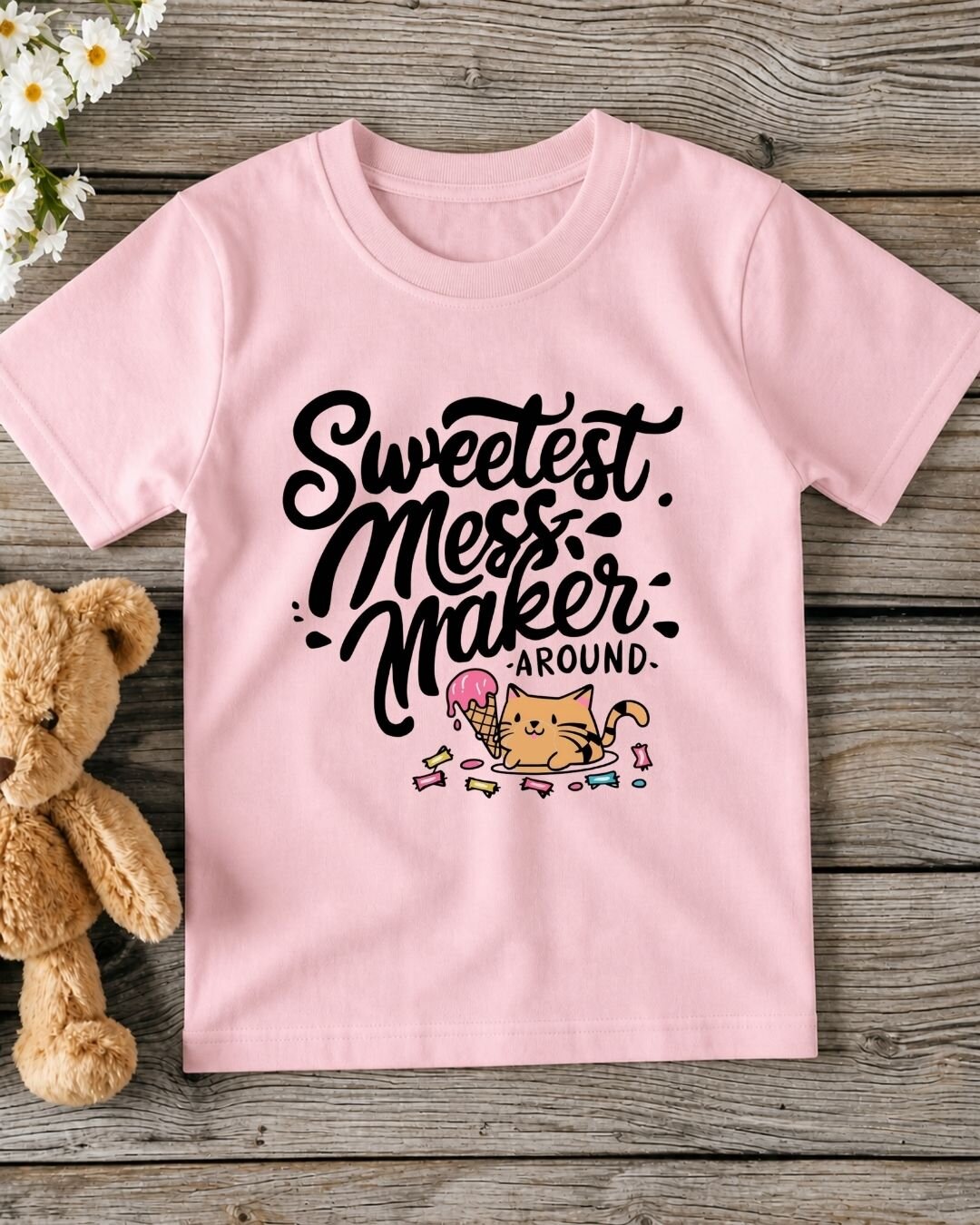 Cute Attitude Cat Kid Cotton Tee